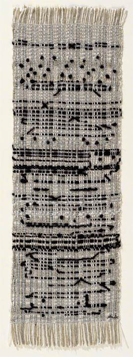 Haiku, Anni Albers, 1961. White, gray and black woven textile.