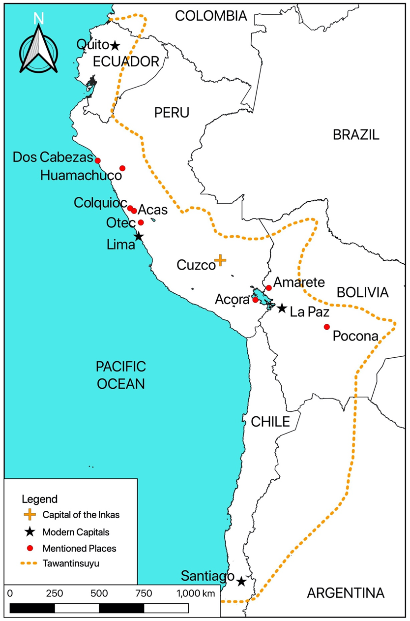 Map of South America. More description below.