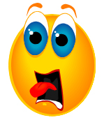 cartoon of a smiley face with the features modified to illustrate expressions of heightened emotion