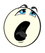 cartoon of a smiley face yawning widely