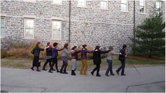 Carmen Papalia on leading his Blind Field Shuttle on the Haverford College campus December 2012