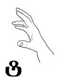 another open version fully repeating the graphic of the same letter t from the Georgian alphabet.