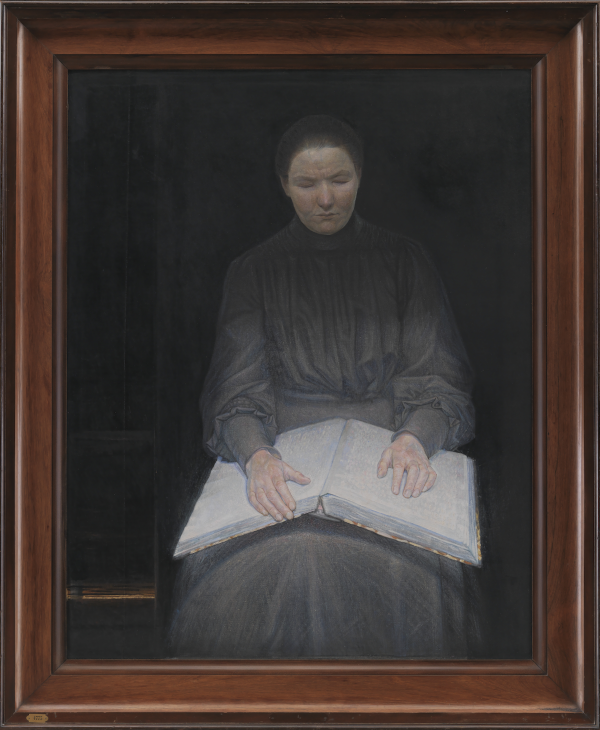 Ejnar Nielsen, 'A Blind Girl Reading.' More description below.