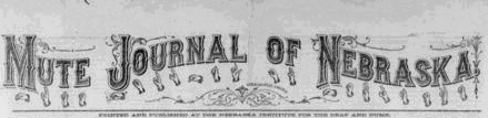Image showing the words 'Mute Journal of Nebraska' in stylized English lettering and sign language