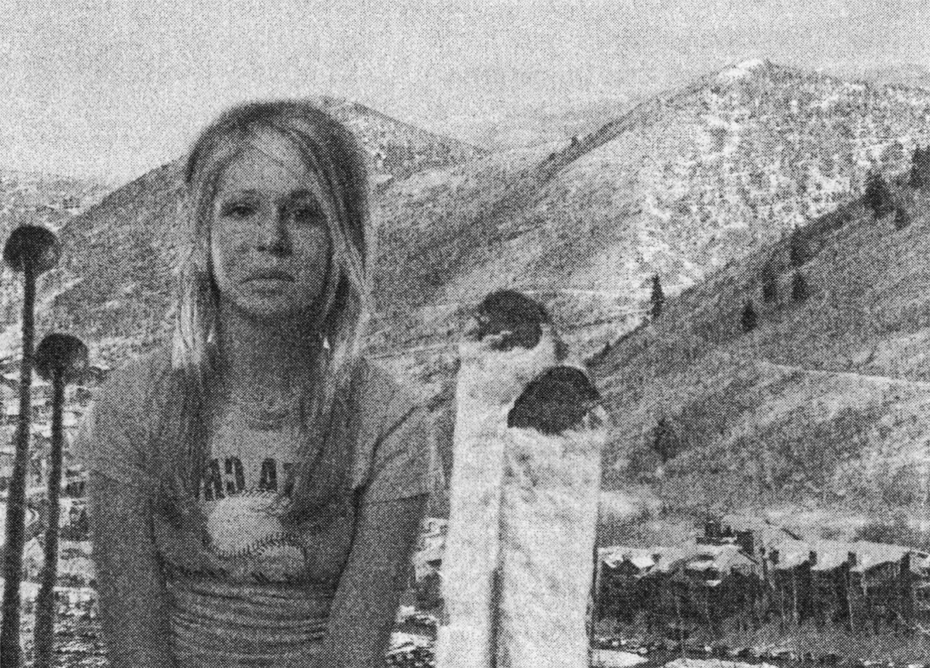 Unidentified student work, Skier Girl, 2004. A virtual identity created by using multiple photographed portraits and an original background [digital image]. Used with permission of Daniel T. Barney and the National Art Education Association. 