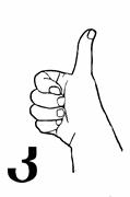 This dactyl has a closed form partly copying the same letter k' from the old Georgian alphabet Asomtavruli. The palm is facing left. The thumb is extended and the other fingers are bent in a fist. At the same time this dactyl references the word k'argi-</em> good and this is the same sign for the word good in many different sign languages.