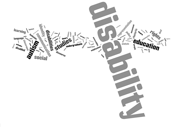 This is a Wordle created from the keywords of articles in DSQ from 2006-2012.  It demonstrates the significance of certain terms—such as <em>disability</em>, <em>undergraduate</em>, <em>representation</em>, and <em>discourse</em>—as they appeared in weight and frequency during this period.