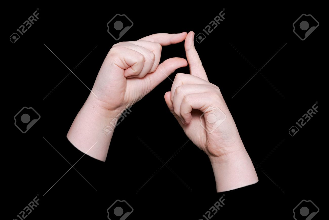 Image showing two hands held with the index finger extended on one hand and the index finger and thumb of the other hand held at right angles to the first index finger